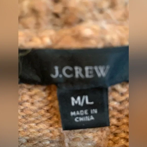 J Crew wool & alpaca blend turtleneck poncho in a camel knit. Size M/L. - Picture 5 of 6